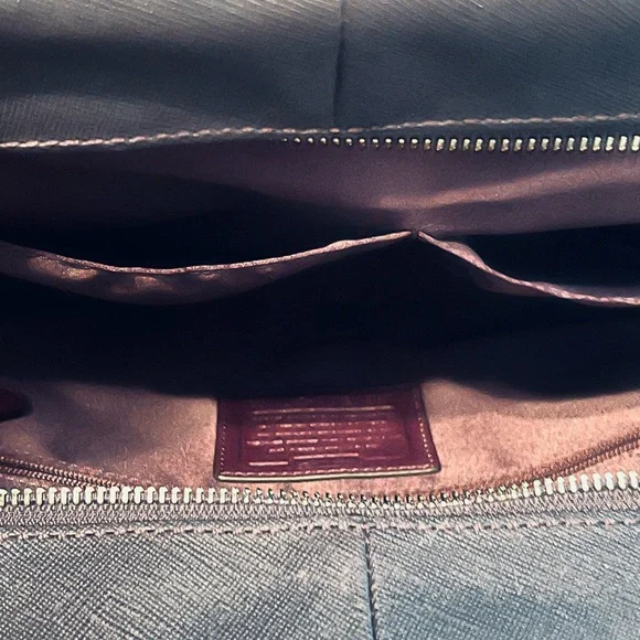 Coach Purple Two-Tone Leather Women's Bag - Picture 11 of 13